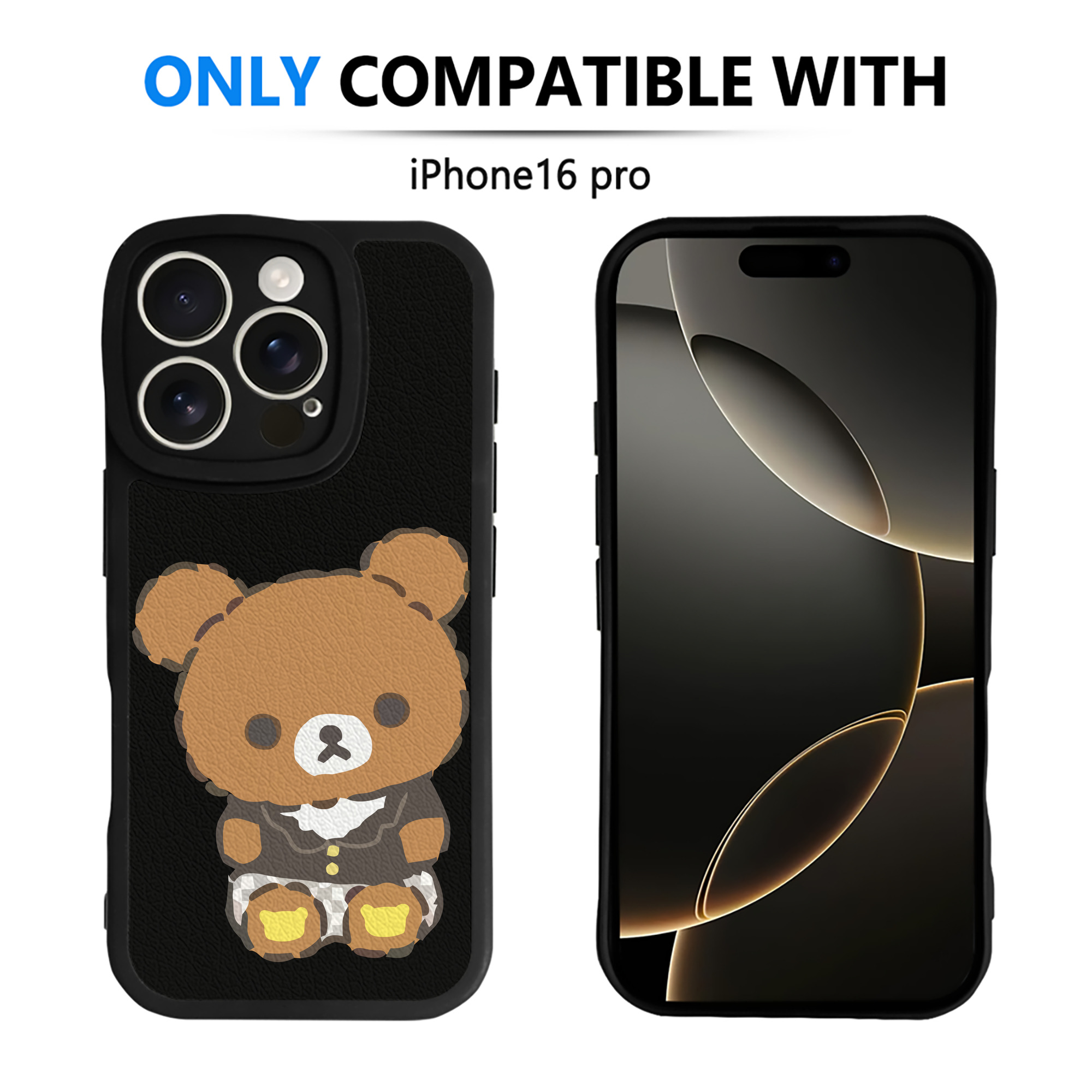 （画像用） リラックマ リラックマ キイロイトリ Rilakkuma Korilakkuma Kiiroitori 【iPhone 16シリーズ対応】シリコンスマホケース（レザー調） 材質：シリコン
